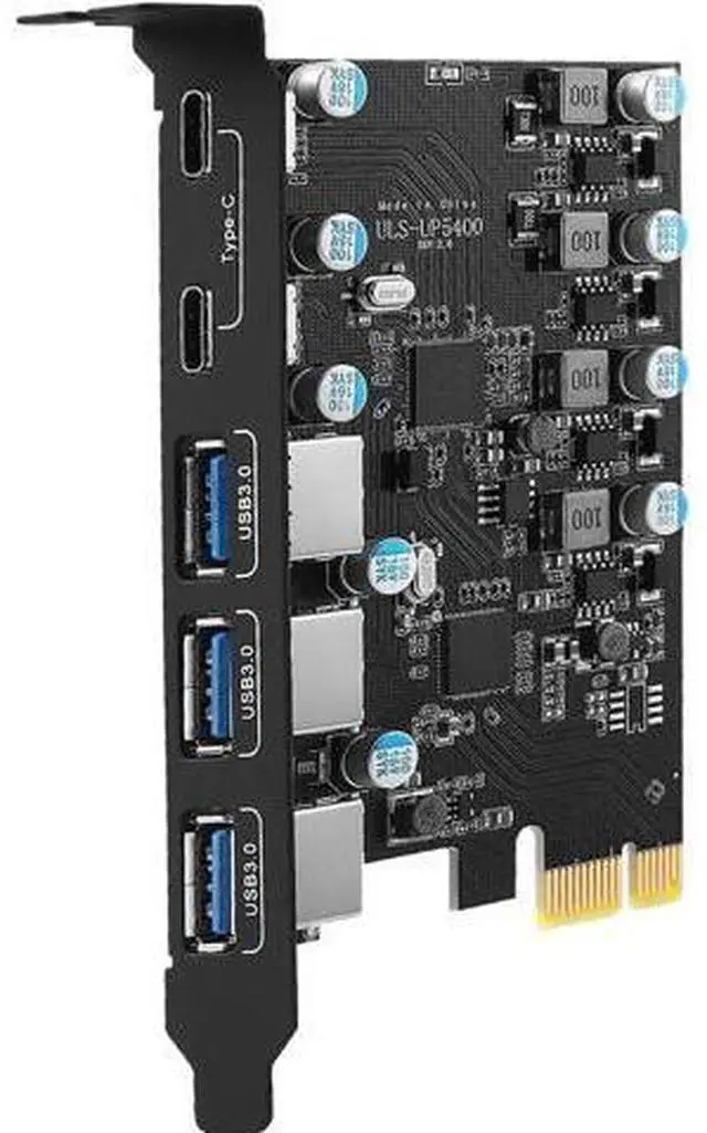 Main image of PCIe to USB (2X USB C - 3X USB A) Expansion Card,PCI Express Internal USB3.0 Hub Converter for Desktop PCS Riser Card