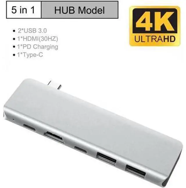 Main image of 5 in 1 USB Type C HUB USB-C to 4K HDMI USB TYPE-C Adapter 5 Ports Aluminum Alloy Shell Splitter for PC Notebook Computer Laptop