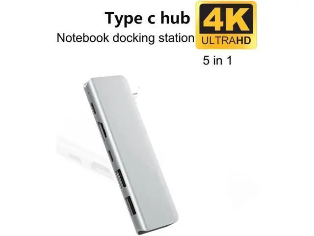 Alt view image 5 of 7 - 5 in 1 USB Type C HUB USB-C to 4K HDMI USB TYPE-C Adapter 5 Ports Aluminum Alloy Shell Splitter for PC Notebook Computer Laptop