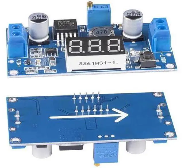 Alt view image 3 of 5 - LM2596 LM2596S DC-DC Buck Converter Voltage Regulator Adjustable 4.0-40V to 1.25-37V 2A Power Supply Module with LED Voltmeter Display (Pack of 2)