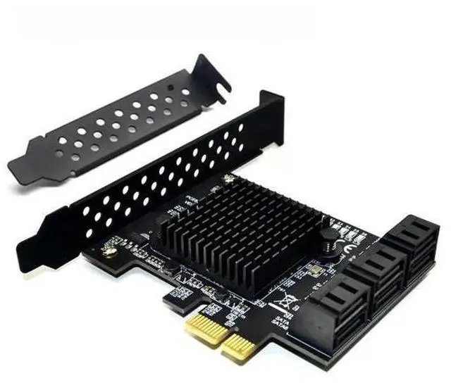 Main image of FOR SATA Adapter 6 Port SATA 3.0 to PCIe Expansion Card PCI Express SATA 3 Converter with Heatsink for HDD 88SE9215 Chip