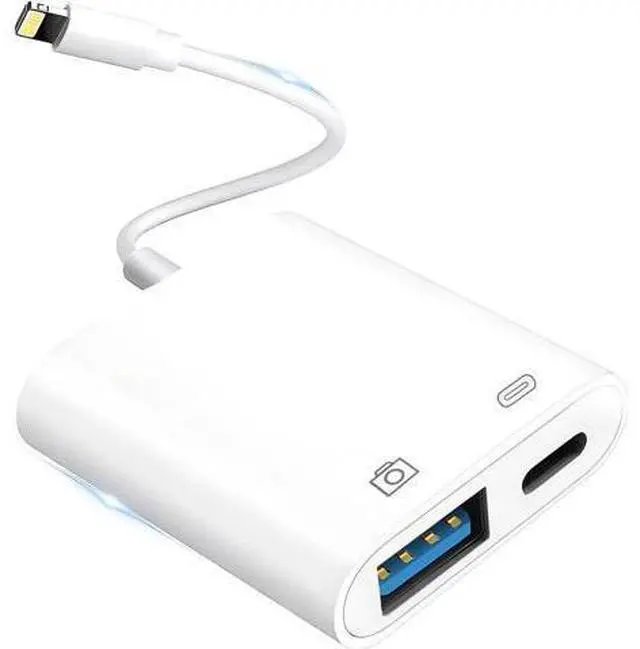 Main image of Lightning to USB Camera Adapter for iPhone with Lightning Charging Port USB 3.0 Female OTG Cable Keyboard Mouse No Support USB C SSD