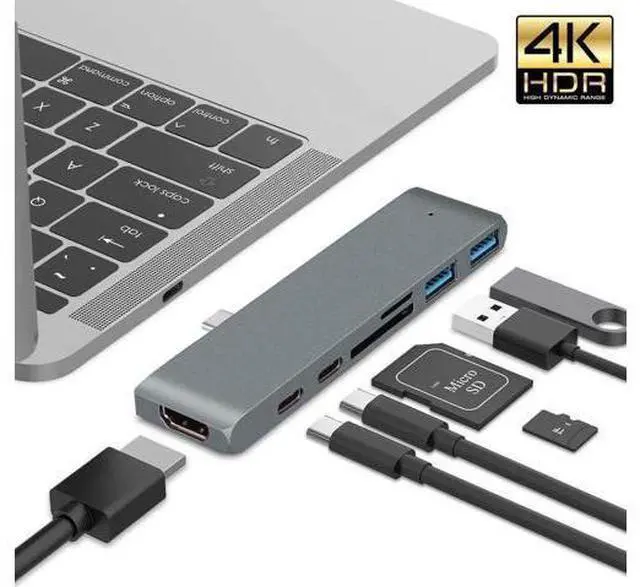 Main image of USB Type C Hub Adapter Thunderbolt 3 7 in 1 Type-C Docking Station with 4K HDMI USB 3.0 TF SD Slot PD for MacBook Pro 2016/2017-Gary
