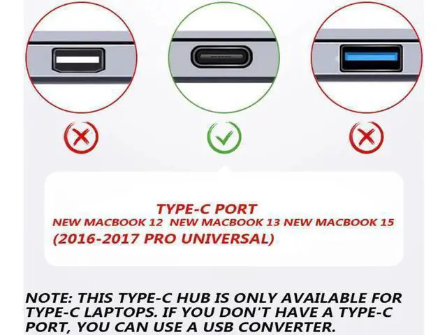 Alt view image 2 of 7 - USB Type C Hub Adapter Thunderbolt 3 7 in 1 Type-C Docking Station with 4K HDMI USB 3.0 TF SD Slot PD for MacBook Pro 2016/2017-Gary