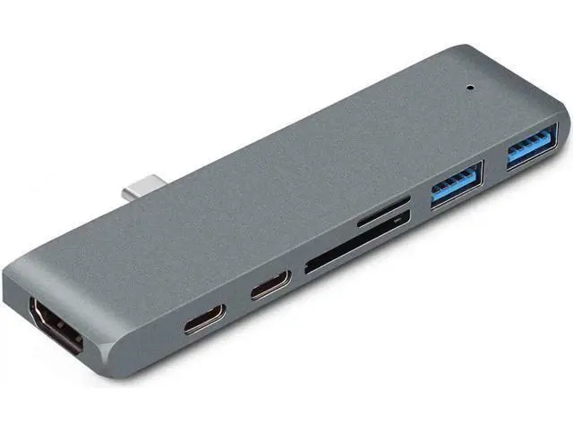 Alt view image 6 of 7 - USB Type C Hub Adapter Thunderbolt 3 7 in 1 Type-C Docking Station with 4K HDMI USB 3.0 TF SD Slot PD for MacBook Pro 2016/2017-Gary