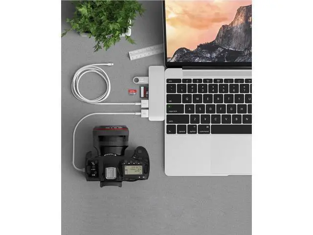 Alt view image 7 of 7 - USB Type C Hub Adapter Thunderbolt 3 7 in 1 Type-C Docking Station with 4K HDMI USB 3.0 TF SD Slot PD for MacBook Pro 2016/2017-Gary