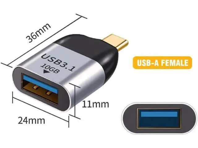 Alt view image 2 of 3 - USB-C OTG Adapter USB 3.0 Type A Female to Type C USB 3.1 Male Host OTG Data 10Gbps Adapter for Laptop & Phone