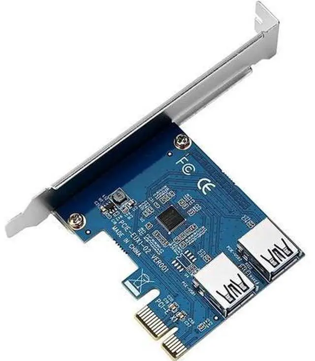 Main image of PCIe 1 to 2 PCI Express 1X Riser Card 2 in 1 PCI-E Expansion Card 2 Ports USB3.0 Adapter for Bitcoin Mining Device Rabbet Ethereum Mining ETH