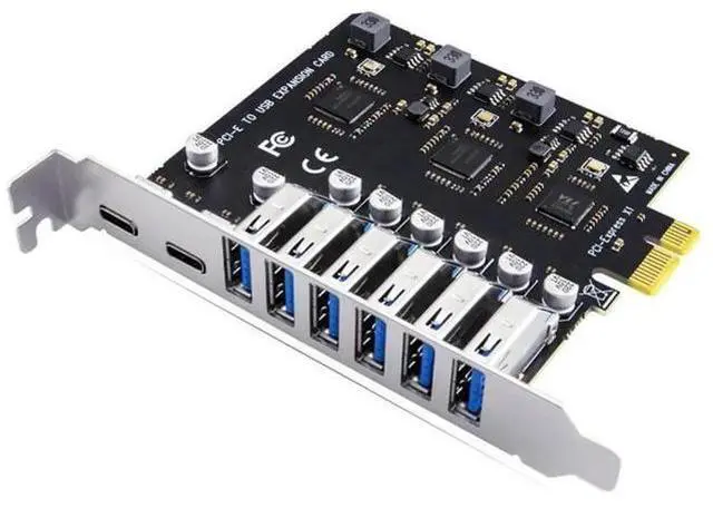 Main image of FOR USB 3.2 Type C PCI-E Expansion Card PCIE to USB Controller 6Port + 2Port USB-C 3.2 PCI-E Card Adapter