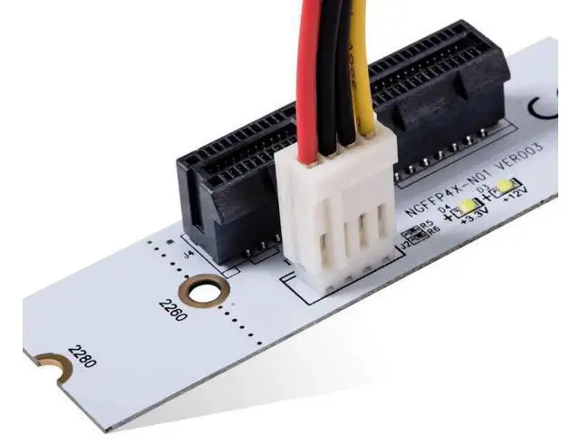 Alt view image 5 of 6 - BGNing NGFF M2 to PCI-e 4X 1X Slot Riser Card M Key M.2 2260 2280 SSD Port to PCIE Adapter Converter Multiplier for BTC Miner Mining