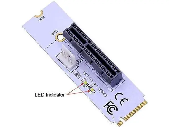 Alt view image 6 of 6 - BGNing NGFF M2 to PCI-e 4X 1X Slot Riser Card M Key M.2 2260 2280 SSD Port to PCIE Adapter Converter Multiplier for BTC Miner Mining