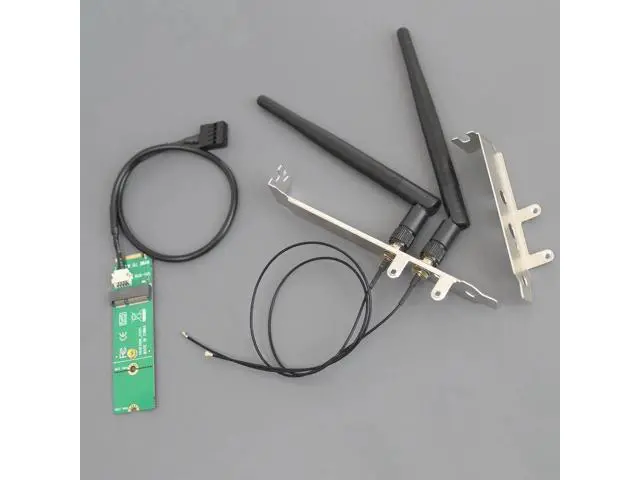 Alt view image 2 of 7 - WA04 M.2 Key E to Key M WiFi Adapter for M.2 WiFi 4/5/6/6e/7/Coral TPU Module, with 3.5-dBi SMA Antenna Kits