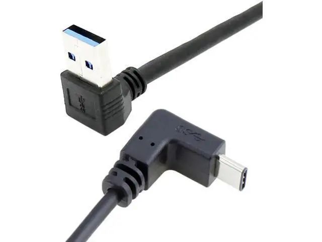 Alt view image 3 of 3 - USB 3.1 USB-C Reversible Angled to 90D Up Angled A Male Data Cable for Laptop
