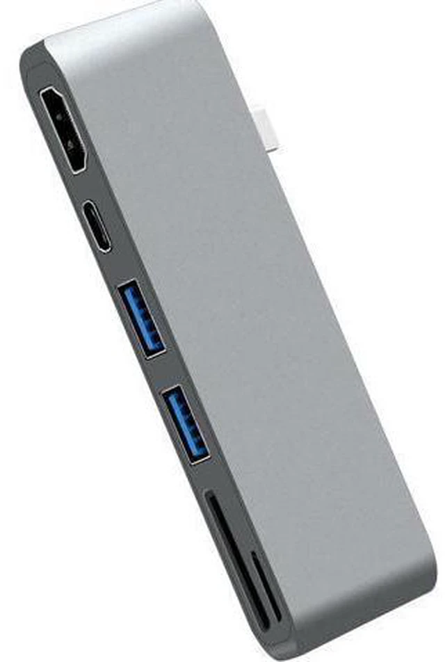 Alt view image 4 of 7 - USB C Hub HDMI, 6-in-1 USB Type C Multi-port Adapter with 4K HDMI, USB-C Power Delivery,2 USB 3.0 Ports,SD/Micro Card Reader,Compatible with MacBook 2017/2016 and other USB-C Devices-Gray