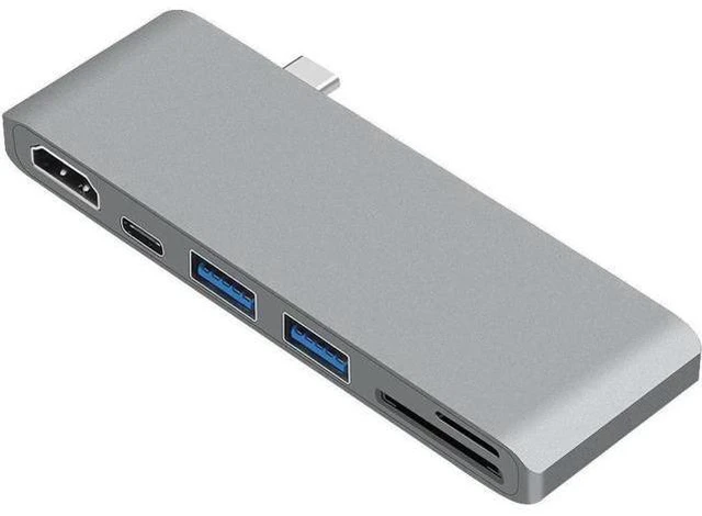 Alt view image 6 of 7 - USB C Hub HDMI, 6-in-1 USB Type C Multi-port Adapter with 4K HDMI, USB-C Power Delivery,2 USB 3.0 Ports,SD/Micro Card Reader,Compatible with MacBook 2017/2016 and other USB-C Devices-Gray