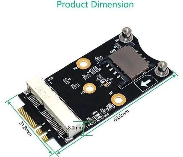 Main image of Mini PCI-E to M.2 Key A/E Adapter Rise Card with SIM Card Slot for WiFi/WWAN/LTE Module Supports Win Linux