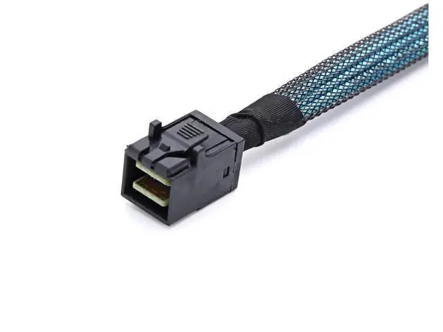 Alt view image 5 of 7 - SFF-8643 Internal Mini SAS HD to (4) 29pin SFF-8482 connectors with SAS 15pin Power Port 12GB/S Cable (1M)