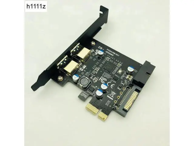 Alt view image 2 of 6 - Super Speed USB 3.0 PCI-E 2 Port PCI Express Expansion Card 19-Pin Power Connector for Desktops PC PCI Express USB 3.0 Cards