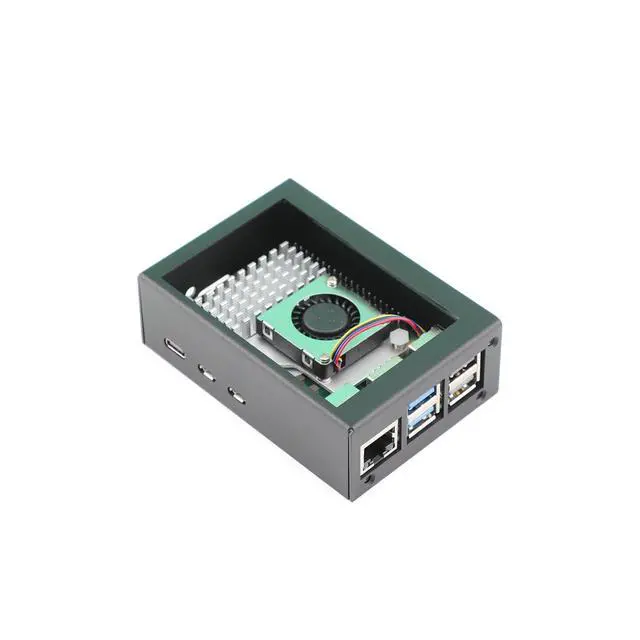 Alt view image 7 of 7 - for Raspberry Pi 5 Metal Protective Case, with Fan | Metal; Support 3.5in Screen; Support PWM Active Cooler, Full Port cutouts; Dust/Anti-static Protection