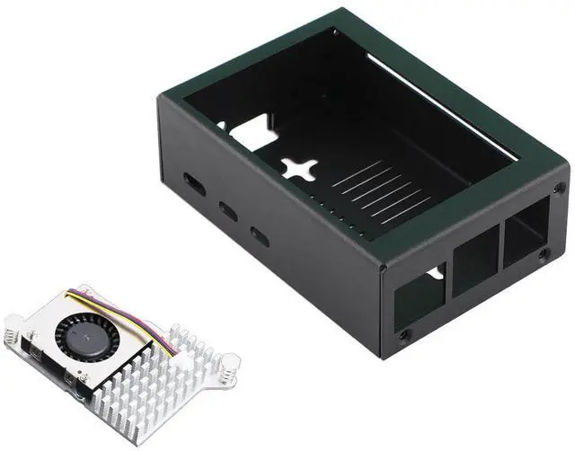Main image of for Raspberry Pi 5 Metal Protective Case, with Fan | Metal; Support 3.5in Screen; Support PWM Active Cooler, Full Port cutouts; Dust/Anti-static Protection