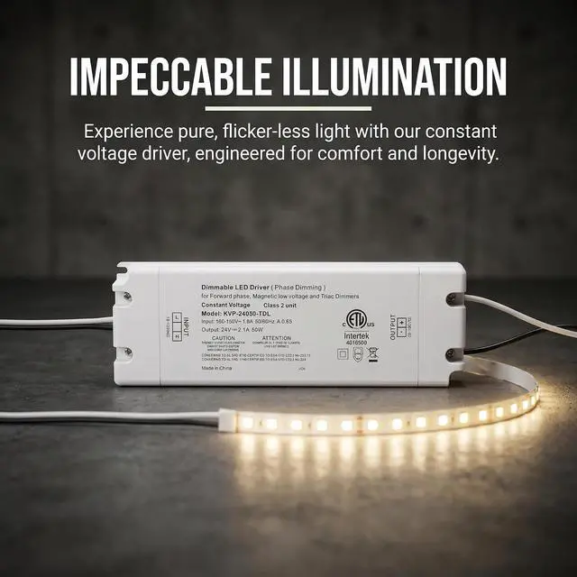 Alt view image 2 of 7 - AC 100-130V to DC 24V 25W Dimmable LED Driver, Phase Dimming (Triac/MLV) | Electronic Transformer, Constant Voltage Power Supply, for LED Strip Lights, Under Cabinet Lighting