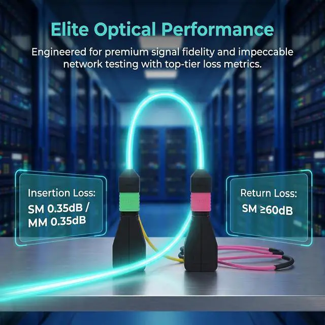Alt view image 5 of 7 - MPO/MTP Fiber Optic Loopback Adapter Female Single-mode 24Cores (Type B) | Female Connector, Low Insertion Loss, High Return Loss, 500 Mating Cycles, for Link Testing