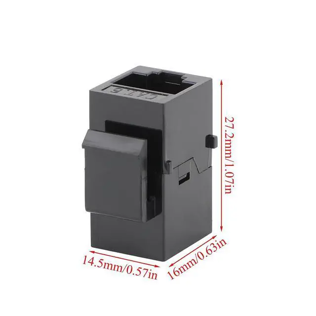 Alt view image 6 of 7 - 25 Pack CAT6 RJ45 Keystone Coupler, Female to Female UTP Insert, Black | Tool-free Plug-and-Play, Universal Keystone Fit, Compact Lightweight Build, Flame-retardant ABS, Cat6/Cat5e/Cat5 Compatible