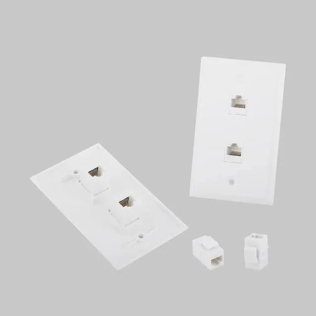 Alt view image 6 of 7 - 10 Pack CAT6 RJ45 Keystone Coupler, Female to Female UTP Insert, White | Tool-free Plug-and-Play, Universal Keystone Fit, Compact Lightweight Build, Flame-retardant ABS, Cat6/Cat5e/Cat5 Compatible