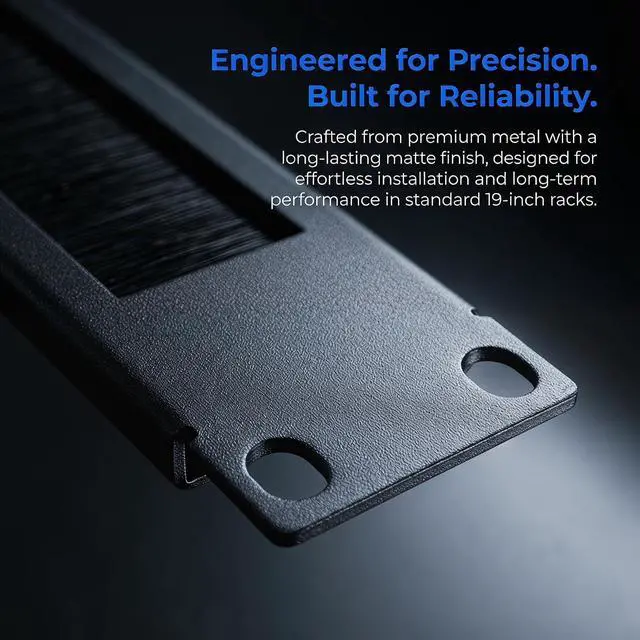 Alt view image 4 of 7 - 1PCS 1U 19-Inch Network Rack Blanking Plate, 1.2mm Closed-Bristle Brush | 19-inch Standard 1U, Dust & EMI Protection, Easy Installation, Durable, Metal Material