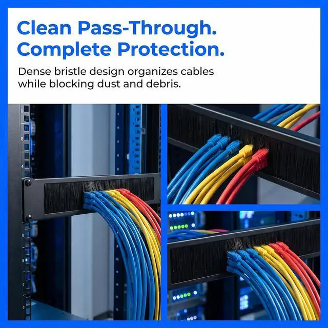Alt view image 7 of 7 - 1PCS 1U 19-Inch Network Rack Blanking Plate, 1.2mm Closed-Bristle Brush | 19-inch Standard 1U, Dust & EMI Protection, Easy Installation, Durable, Metal Material