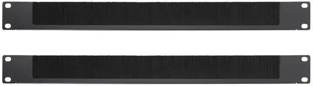 Main image of 2PCS 1U 19-Inch Network Rack Blanking Plate, Half-Open Brush, for Rack | 19-inch Standard 1U, Dust & EMI Protection, Easy Installation, Durable, Metal Material