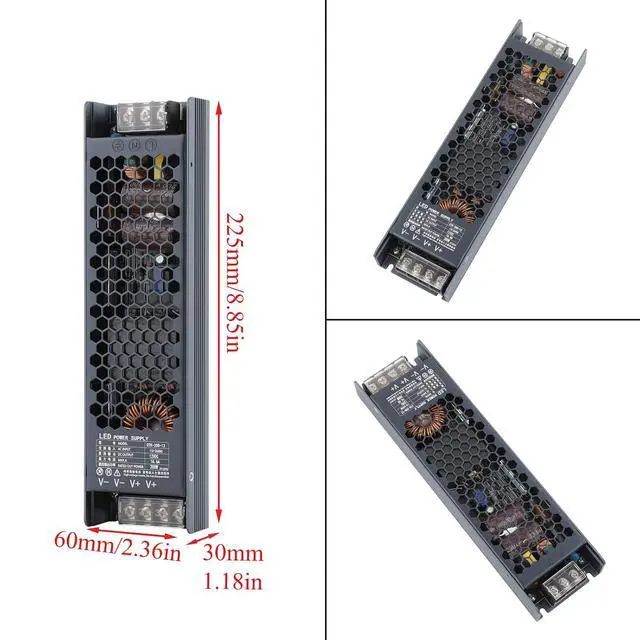 Alt view image 6 of 7 - Ultra Thin AC 110-264V to DC 12V 24W Switching Power Supply LED Driver | High Efficiency; Overheat/OV/OL/Short Circuit Protection; Flame-retardant Shell; CE RoHS FCC Certified; for LED