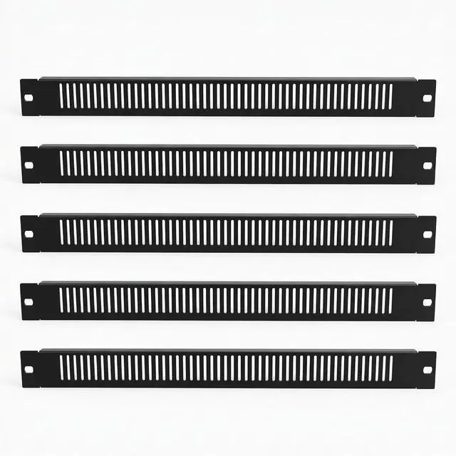 Main image of 5PCS Vented Metal Rack Blank Panel 1U for 19 Inch Server Racks | 19-inch Standard Rack Compatible, Vented Airflow Design, Dust & EMI Protection, Easy Mounting