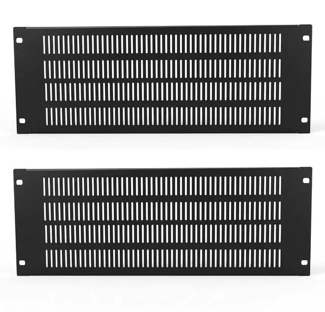 Main image of 2PCS Vented Metal Rack Blank Panel 4U for 19 Inch Server Racks | 19-inch Standard Rack Compatible, Vented Airflow Design, Dust & EMI Protection, Easy Mounting