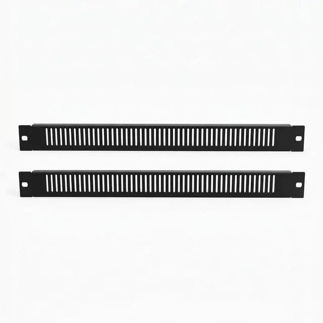 Main image of 2PCS Vented Metal Rack Blank Panel 1U for 19 Inch Server Racks | 19-inch Standard Rack Compatible, Vented Airflow Design, Dust & EMI Protection, Easy Mounting