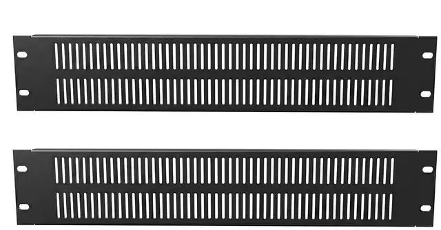 Main image of 2PCS Vented Metal Rack Blank Panel 2U for 19 Inch Server Racks | 19-inch Standard Rack Compatible, Vented Airflow Design, Dust & EMI Protection, Easy Mounting