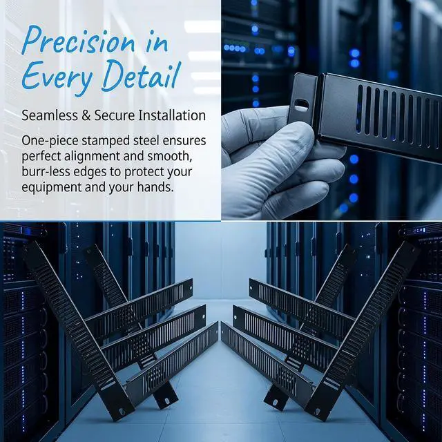 Alt view image 5 of 7 - 2PCS Vented Metal Rack Blank Panel 3U for 19 Inch Server Racks | 19-inch Standard Rack Compatible, Vented Airflow Design, Dust & EMI Protection, Easy Mounting