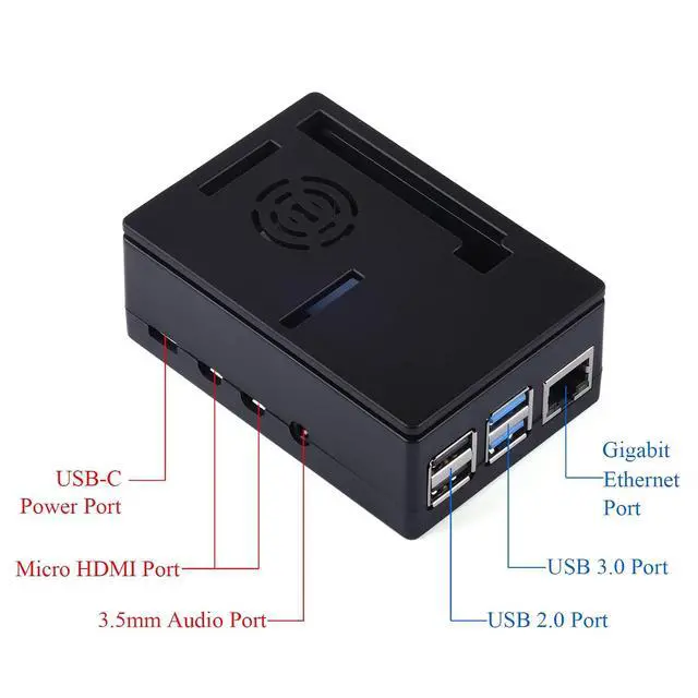 Alt view image 3 of 7 - for Raspberry Pi 4B ABS Protective Case with 3.5in Sreen | Durable; Supports 3.5in display; Easy Installation; Protects Board & Screen