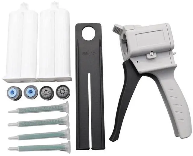 Main image of 1pcs 50ml Dispensing AB Glue Two-component Glue 1:1/2:1 Epoxy Resin With 4 Mixing Tubes 2 Empty Dual Cartridges(1-1-1 1 set)