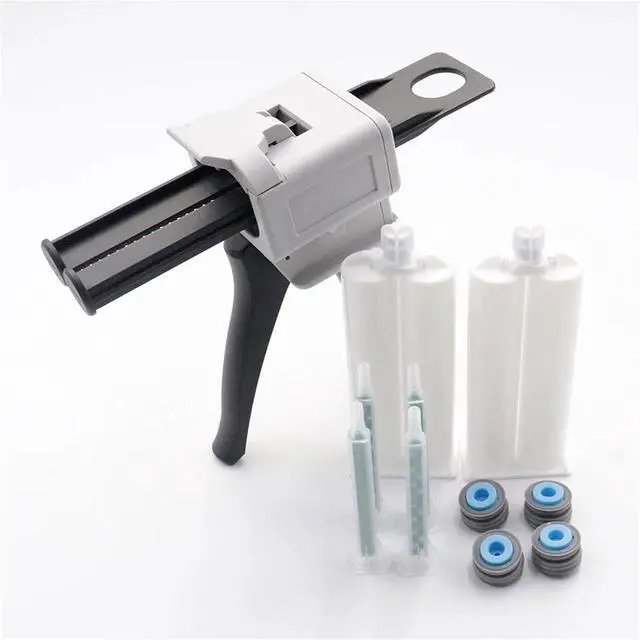 Alt view image 3 of 5 - 1pcs 50ml Dispensing AB Glue Two-component Glue 1:1/2:1 Epoxy Resin With 4 Mixing Tubes 2 Empty Dual Cartridges(2-2-1 1 set)