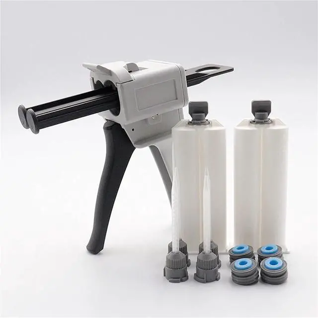 Alt view image 4 of 5 - 1pcs 50ml Dispensing AB Glue Two-component Glue 1:1/2:1 Epoxy Resin With 4 Mixing Tubes 2 Empty Dual Cartridges(2-2-1 1 set)