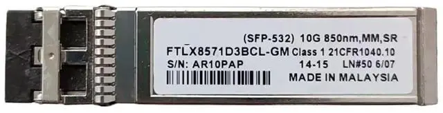 Main image of 1pcs 10GB SFP Fiber Module FTLX8571D3BCL-GM SFP-532 10G 850NM MM SR 10g Transceiver Switch | 1pcs 10GB SFP Fiber Module FTLX8571D3BCL-GM SFP-532 10G 850NM MM SR Gigamon 10g Transceiver Switch