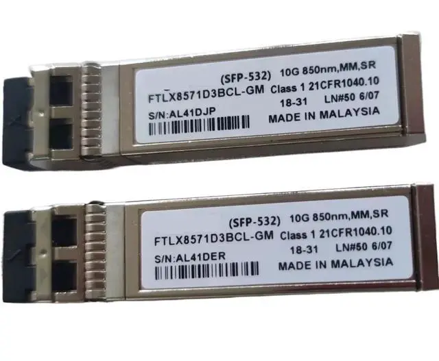 Alt view image 3 of 3 - 1pcs 10GB SFP Fiber Module FTLX8571D3BCL-GM SFP-532 10G 850NM MM SR 10g Transceiver Switch | 1pcs 10GB SFP Fiber Module FTLX8571D3BCL-GM SFP-532 10G 850NM MM SR Gigamon 10g Transceiver Switch