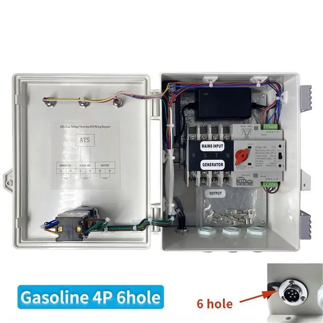 Alt view image 2 of 5 - Automatic Transfer Switch ATS Box 10KW, 220V/380V Dual Power | Automatic Transfer Switch ATS Box 10KW, 220V/380V Dual Power(Gasoline 380V 4P)
