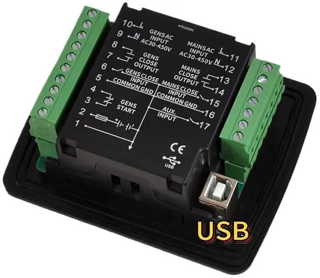 Alt view image 4 of 6 - ATS Controller Panel ATS320 AC ATS320DC For Generator Dual Power Automatic Transfer Switch Control Module With USB Port | ATS Controller Panel ATS320 AC ATS320DC For Generator Dual Power Automatic ...