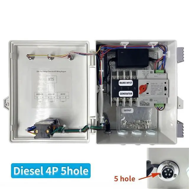 Alt view image 2 of 5 - Automatic Transfer Switch ATS Box 10KW, 220V/380V Dual Power | Automatic Transfer Switch ATS Box 10KW, 220V/380V Dual Power(Diesel 380V 4P)