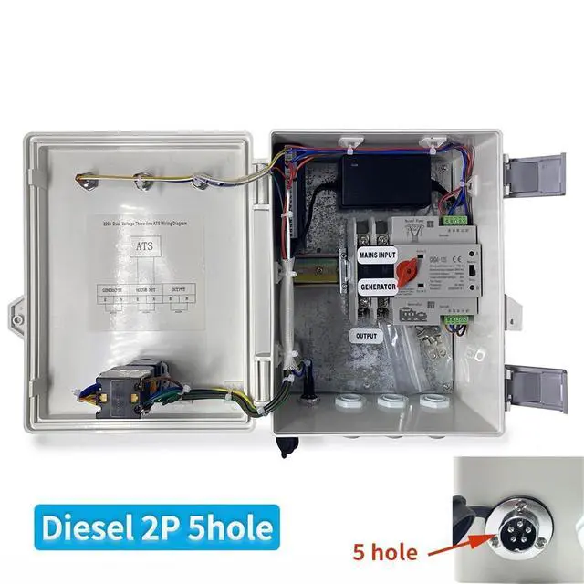 Alt view image 2 of 5 - Automatic Transfer Switch ATS Box 10KW, 220V/380V Dual Power | Automatic Transfer Switch ATS Box 10KW, 220V/380V Dual Power(Diesel 220V 2P)
