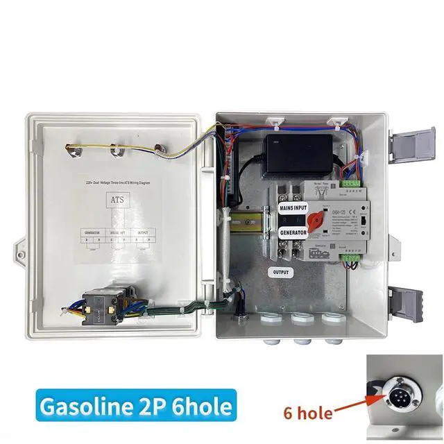 Alt view image 2 of 5 - Automatic Transfer Switch ATS Box 10KW, 220V/380V Dual Power | Automatic Transfer Switch ATS Box 10KW, 220V/380V Dual Power(Gasoline 220V 2P)