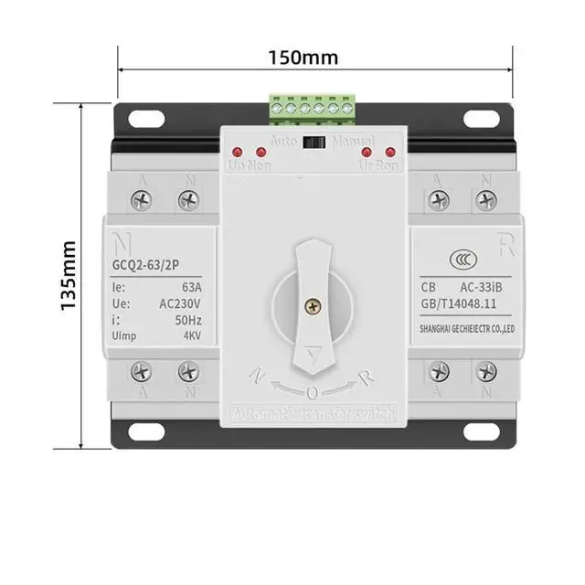 Alt view image 5 of 5 - Dual power automatic transfer switch 220V inverter photovoltaic intelligent switching 4P three-phase four-wire ATS controller | Dual power automatic transfer switch 220V inverter photovoltaic intel...