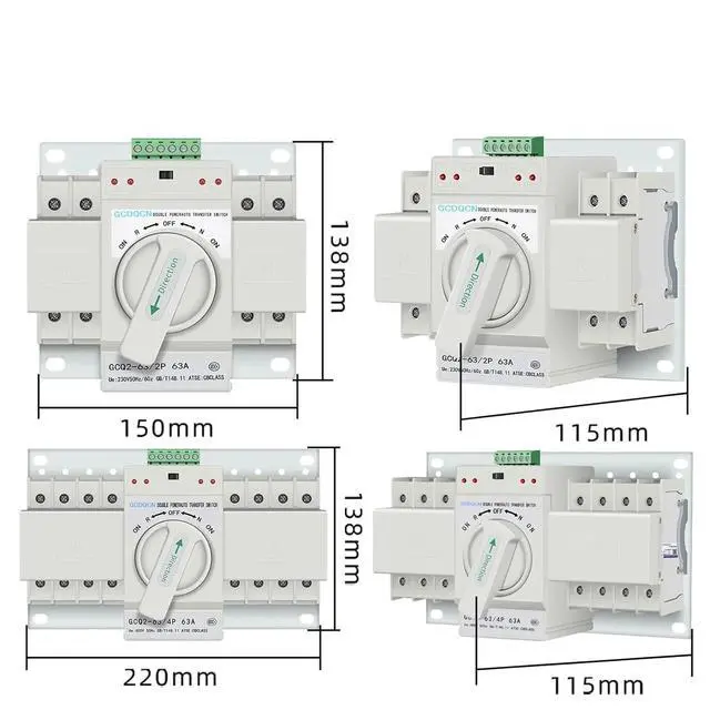Alt view image 4 of 5 - Dual power automatic transfer switch 220V inverter photovoltaic intelligent switching 4P three-phase four-wire ATS controller | Dual power automatic transfer switch 220V inverter photovoltaic intel...